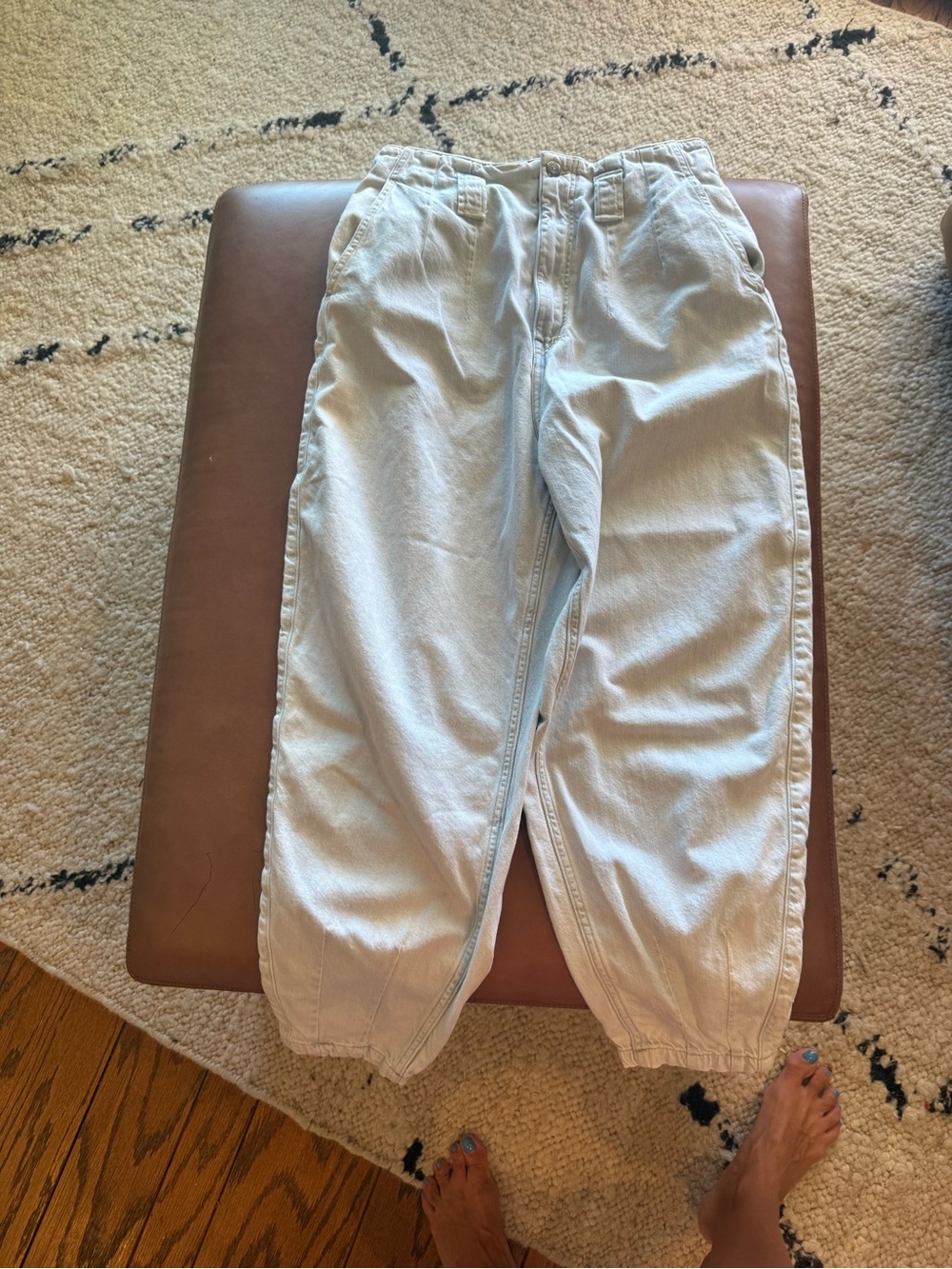 Ralph Lauren Pale Blue Kids Elastic-Hem Jeans